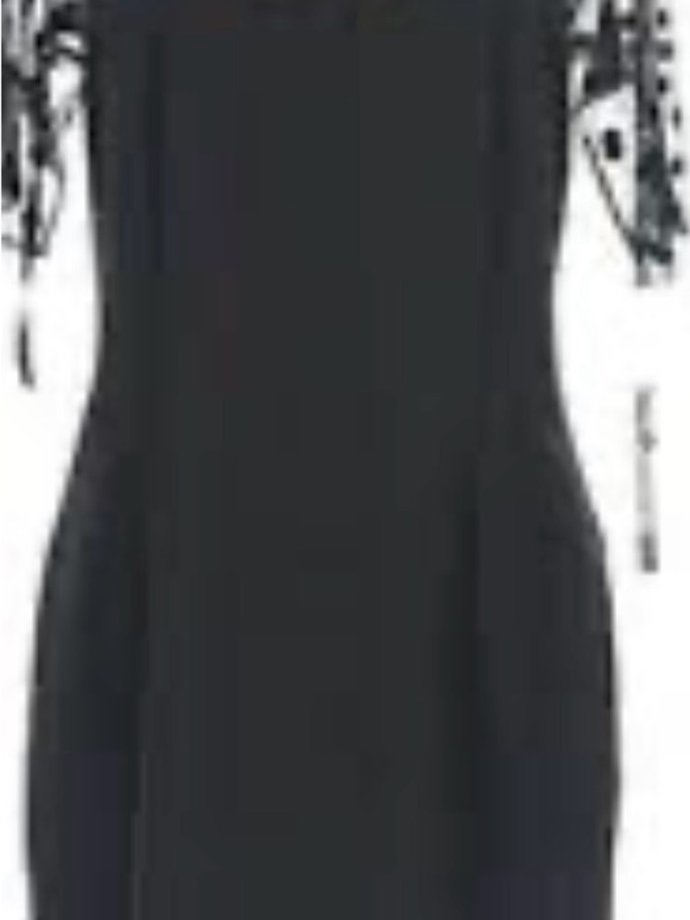 TAHARI Classic Black Women's Sheath Dress WITH Sexy Mesh Accent